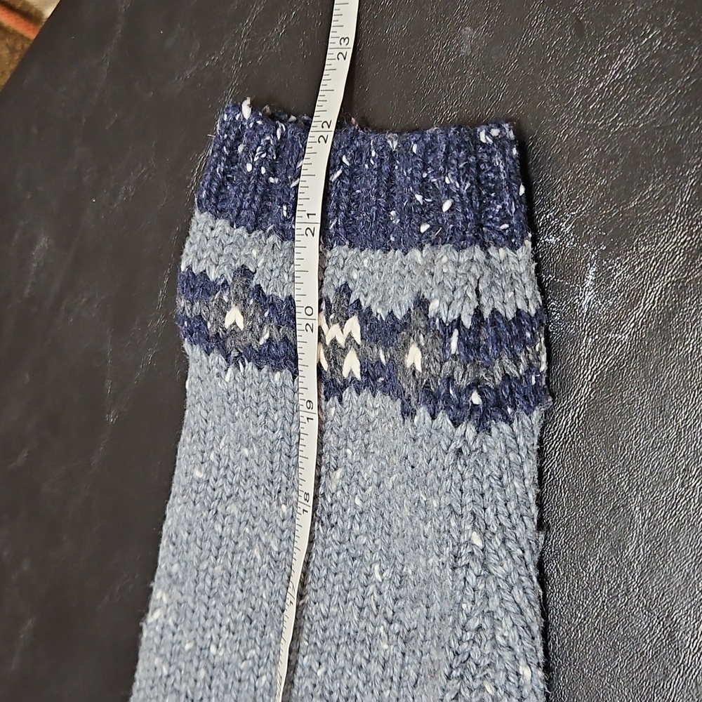 Eddie Bauer Womens Blue Knit Vintage Zip Up Sweater Size M Snowflake Winter - Picture 9 of 9